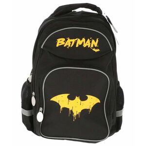 Ghiozdan gimnaziu BATMAN, 3 compartimente, buzunar frontal, interior captusit, spate buretat 3D, buzunare sticla imagine
