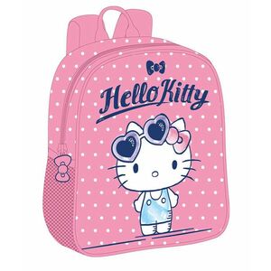 Ghiozdan gradinita HELLO KITTY, buzunar lateral, rezistent la apa, inaltime 28 cm, roz imagine