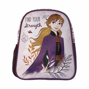Ghiozdan cu imprimeu Frozen, violet, bretele buretate si reglabile, maner, 28 x 24 x 9 cm imagine