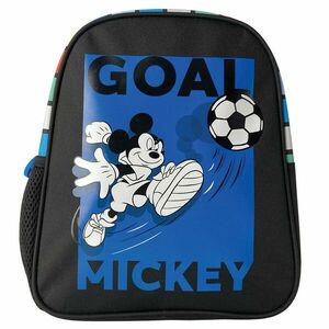 Ghiozdan prescolari, imprimeu GOAL si Mickey, negru, 28 x 24 x 9 cm imagine