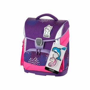 Set ghiozdan ergonomic, geanta pentru carti, etui si sac de sport, mesh, KidClix, violet imagine