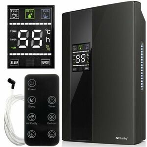 Dezumidificator si purificator de aer, 90W, panoul tactil, telecomanda, temporizator, 2000 ml, functie SLEEP imagine