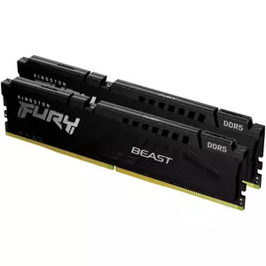 Memorie Desktop Kingston Fury Beast 32GB(2 x 16GB) DDR5 6400Mhz CL32 AMD Expo Black imagine