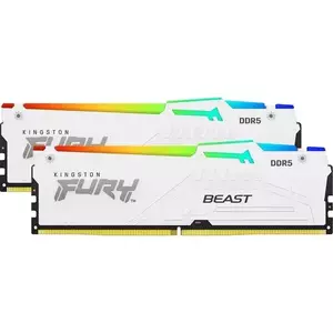 Memorie Desktop Kingston Fury Beast RGB 32GB(2 x 16GB) DDR5 5600Mhz White imagine