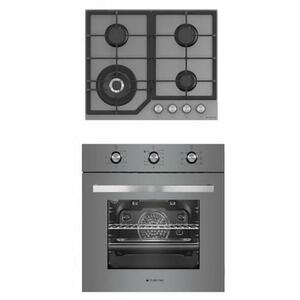 Pachet Cuptor electric incorporabil Studio Casa Duo Parma Glass Classic Grey, 6 Functii, 69 L + Plita gaz Studio Casa Duo Parma Glass Classic Grey, Gaz, 3 Arzatoare, 1 Arzator Wok (Argintiu) imagine