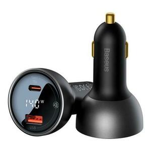Incarcator Auto Cu Cablu USB-C Baseus, 140W, 5A, 1 x USB-A - 1 x USB-C, Negru CGZX070001 imagine