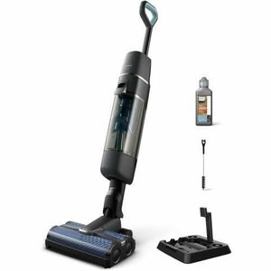 Aspirator vertical fara fir, umed si uscat Philips seria 7000, XW7110/01, Tehnologie AquaSpin, Perii rotative de mare viteza cu auto-curatare, Sistem Aqua Diffusione, 3 moduri de curatare, Design flexibil, Statie post-curatare si de depozitare, Negru imagine