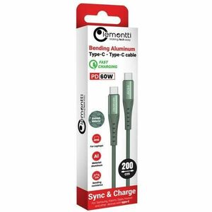 Cablu de date Lemontti LEMCSTCF602MV, Type-C la Type-C, Fast Charge, PD 60W, 2m, Verde imagine