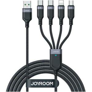 Cablu Incarcare USB-A - Lightning / microUSB / 2 x USB-C Joyroom S-1T4018A18, 20W, 1.2m, Negru imagine