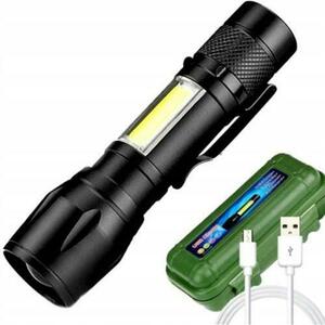 Lanterna LED VARGO V-111198, aluminiu, cu zoom, acumulator si incarcare USB imagine