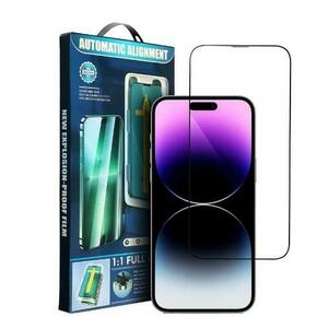 Folie de protectie Ecran OEM Automatic Alignment pentru Apple iPhone 15, Sticla Securizata, Full Glue, 5D, Neagra imagine