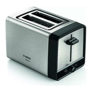 Prajitor de paine Bosch TAT5P420, 970 W, 2 felii, Suport chifle (Negru/Argintiu) imagine