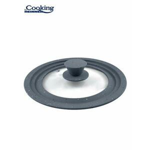 Capac sticla Heinner HR-AER-16D20G cu margine din silicon ajustabila pe 3 dimensiuni 16/18/20 cm (Gri) imagine
