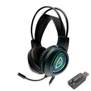 Casti cu microfon Spacer SPGH-PHANTOM-USB, Gaming, 2x 3.5mm jack/USB-A (Negru) imagine
