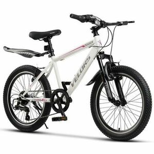 Bicicleta MTB-HT Velors Neptune 2.0 V20215G, roti 20inch, cadru otel, 7 viteze, Alb/Gri imagine