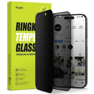 Folie de protectie Ecran Privacy Ringke pentru Apple iPhone 15 Pro Max, Sticla Securizata, Full Glue imagine