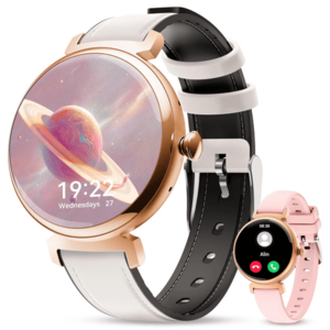 Smartwatch Oukitel BT30, Ecran AMOLED Touch Screen 1.04inch, 16MB RAM + 128MB Flash, Apel Bluetooth, Notificari smart, Inregistrare activitati, IP68, Monitorizare sanatate, 160mAh (Auriu) imagine