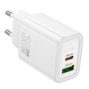 Incarcator Retea HOCO N63, 30W, 3A, 1 x USB-A - 1 x USB-C, Alb imagine