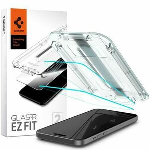 Folie de protectie Ecran Spigen EZ FIT pentru Apple iPhone 15, Sticla Securizata, Full Glue, Set 2 bucati imagine