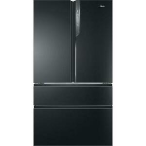 Frigider side by side Haier HB26FSNAAA, French Door, 750l, Total No Frost, Motor Inverter, Sistem Antibacterian, Display LED, Super Freezing, Holiday, Aparat de gheata, Clasa E, H 190 cm, Negru imagine