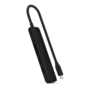 HUB USB Satechi Slim 6-in-1 ST-P6SK, USB-C PD 100 W, HDMI 4K, USB-A 3.2, USB-A 2.0, USB Type-C, Gigabit Ethernet (Negru) imagine