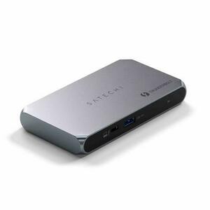 HUB USB Satechi Slim Hub Pro ST-HT4SHM-EU, 96 W, 3x Thunderbolt 4 40Gbps, 15 W, 8K (Argintiu) imagine