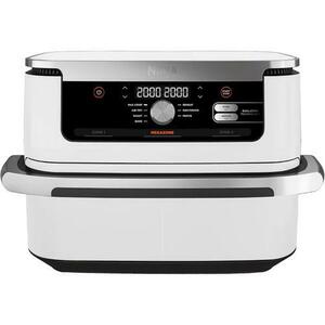 Friteuza cu aer cald Ninja Flex Drawer AF500EUWH, 2470 W, 10.4 l, capacitate mancare 2 kg, interval temperatura 40 - 240 °C, doua zone de gatit, 7 programe (Alb) imagine