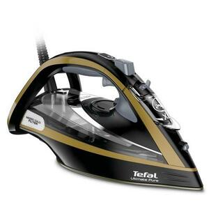Fier de calcat Tefal FV 9847 Ultimate Pure, 3200 W, Rezervor 0.35 l, Debit de abur 60 gmin, Jet de abur 260 g/min, Talpa Durilium AirGlide, Anti-Calcar (Negru/Auriu) imagine