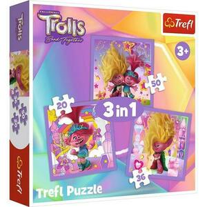 Set 3 puzzle, Trefl, Meet the fun Trolls, Multicolor imagine