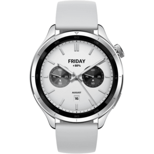 Smartwatch Xiaomi Watch S4, Ecran AMOLED 1.43inch, 150 Moduri sportive, Autonomie 15 zile, Bluetooth, HyperOS 2, 5 ATM (Argintiu) imagine