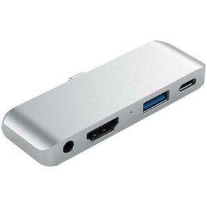 Hub tableta Satechi Aluminium Type-C Mobile Pro Hub, HDMI/Jack 3mm/USB-A/USB-C, Silver imagine