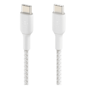 Cablu de date Belkin Boost Charge Braided, USB-C/USB-C, 1 m (Alb) imagine