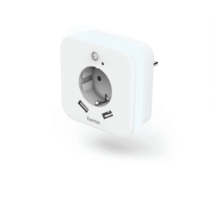 Lampa veghe Hama 133752 cu adaptor priza + 2 x USB (Alb) imagine