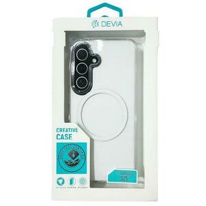 Husa Devia Shark Series Magnetic Shockproof Samsung Galaxy S25, Transparent imagine