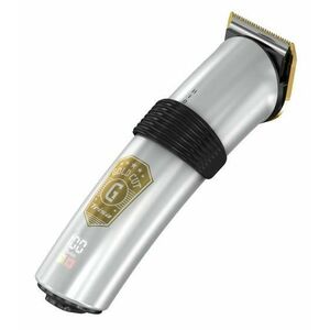 Aparat de tuns potivit si pentru barba Trisa Gold Cut 1723.7510, 8 W, 10 setari (0, 5 - 20 mm), Baterie Reincarcabila, Afisaj LC, incarcare rapida 2.5 h (Argintiu/Auriu) imagine