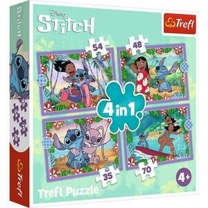 Puzzle Trefl 4 In 1, Disney Stitch, Ziua Fermecata imagine