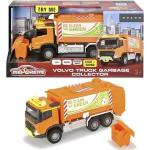 Camion de gunoi Majorette - Volvo Truck Garbge Collector, 19 cm, cu lumini si sunete imagine