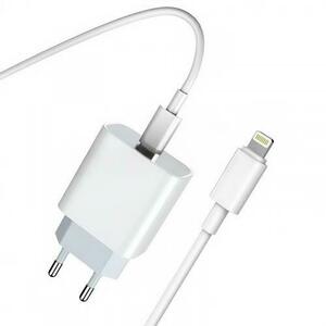 Incarcator Retea Cu Cablu Lightning Prestico F8S, 20W, 3A, 1 x USB-C, Alb imagine