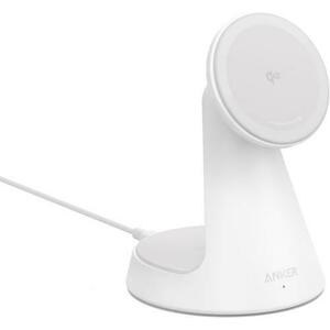Incarcator wireless Anker MagGo Stand Qi2 360 15W, pentru iPhone 16/15/14/13/12 (Alb) imagine
