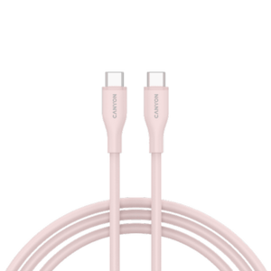 Cablu de date CANYON CNS-CC60SC10PS, 60 W, USB Type-C, 1m (Roz) imagine