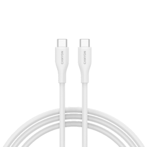 Cablu de date CANYON CNS-CC60SC10W, 60 W, USB Type-C, 1m (Alb) imagine