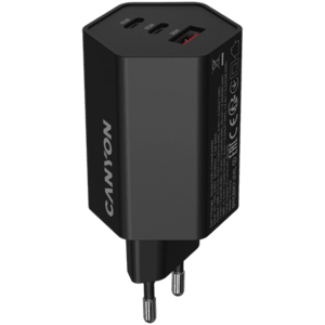 Incarcator retea CANYON CND-CHAHEX65B, 65 W, 2x USB Type-C, USB-A (Negru) imagine