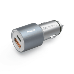 Incarcator auto HAMA 201693, 1xUSB-A, 1x USB-C, 18/20W (Argintiu) imagine