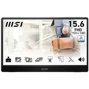 Monitor Portabil IPS LED MSI 15.6inch PRO MP161 E2U, Full HD (1920 x 1080), Boxe, Mini-HDMI, Type-C, 60 Hz, 4 ms (Negru) imagine