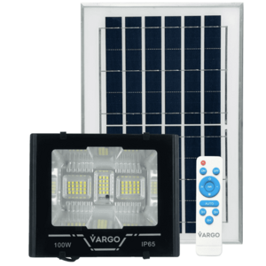 Proiector cu panou solar si telecomanda VARGO 14954, 100 W, 6500 K imagine