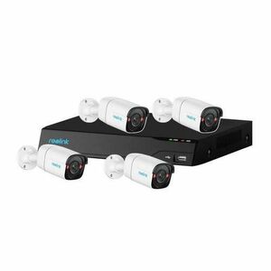 Sistem supraveghere IP exterior Reolink NVS8-5MB4, 4 camere, 5 MP, IR 30 m, 2.8 mm, microfon si difuzor, detectie om/vehicul, HDD 2 TB imagine