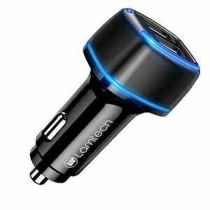 Incarcator auto Lamtech, 2 x USB, 2.4A, Negru imagine