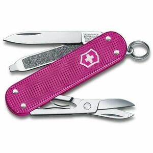 Briceag multifunctional Victorinox Classic SD Alox, 5 functii, Foarfece, Pila de unghii, Surubelnita (Violet) imagine