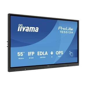 Display Profesional IPS LED Iiyama 54.6inch TE5513A-B1AG, UHD (3840 x 2160), HDMI, DisplayPort, Touchscreen (Negru) imagine