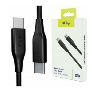 Cablu de date si incarcare Allity AUC-02, USB-C to USB-C, 100W, 2m, Negru imagine
